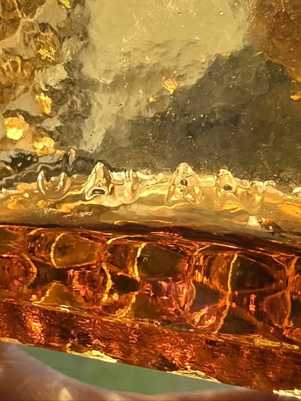 VTG Mid Century Amber Diamond Point Glass Decanter Bottle | Japan
